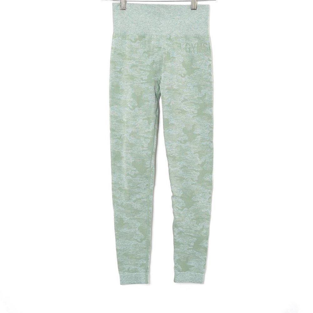 Gymshark Green Camo Leggings (Small)